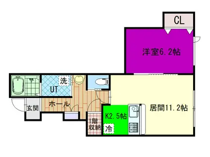 インフィニート(1LDK/1階)の間取り写真