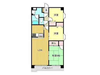 エストワン(3LDK/1階)の間取り写真