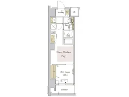 アーバネックス森下III(1DK/3階)の間取り写真