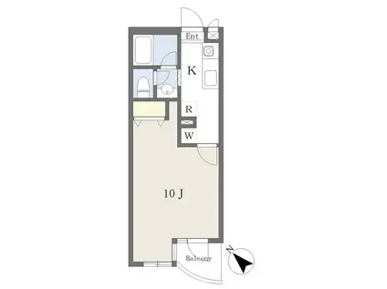 ルミエール三御堂(1K/3階)の間取り写真