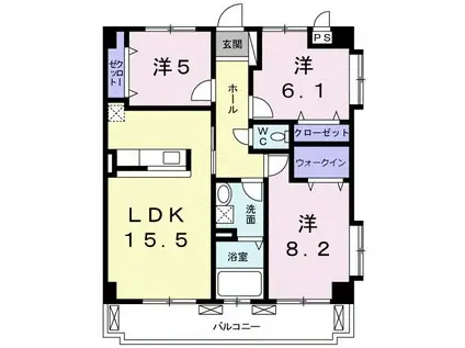 ドリームブライト21(3LDK/2階)の間取り写真