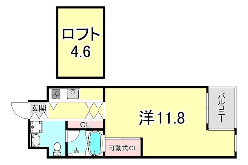 ＪＲ東海道本線 摂津本山駅 徒歩10分 6階建 築20年(1K/6階)の間取り写真