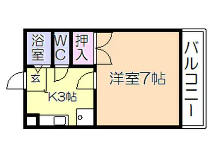 ピュア松本(1K/3階)の間取り写真