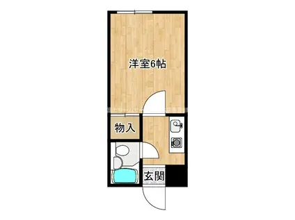 ルーモ矢田II(1K/4階)の間取り写真