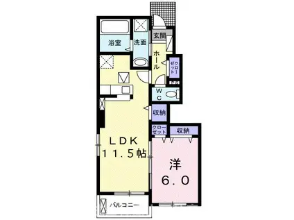 リオ・グランデ直方1番館(1LDK/1階)の間取り写真