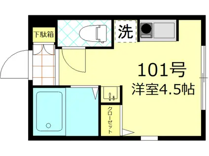 FERIO千住大橋駅前(ワンルーム/1階)の間取り写真