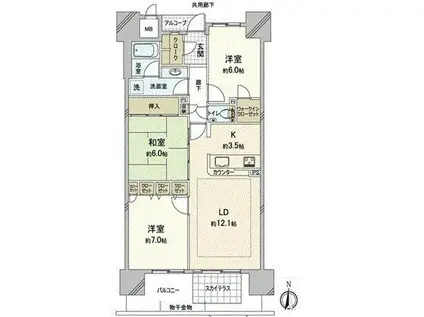 ロイヤルガーデン丸の内(3LDK/14階)の間取り写真