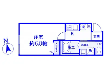 モンターニャ・グランデ東岩槻A(1K/1階)の間取り写真