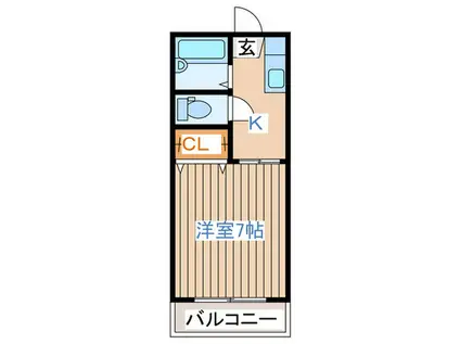 S.クレア原町(1K/2階)の間取り写真