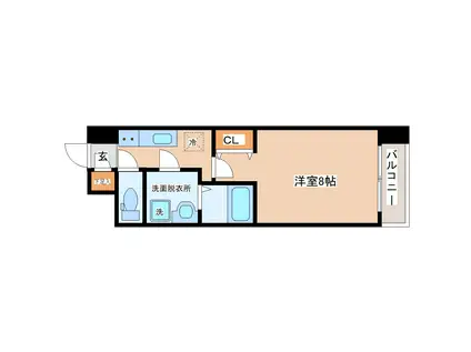 パークサイド仙台東口(1K/6階)の間取り写真