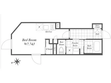 REVE RESIDENCE白金台(ワンルーム/3階)の間取り写真