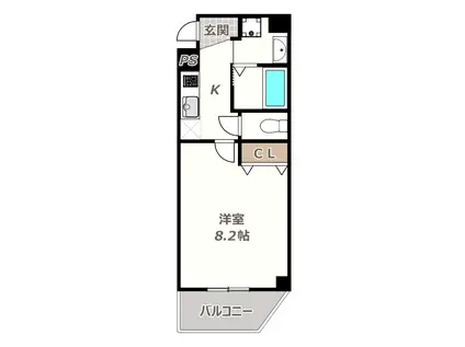 フィオーラマンション天王寺(1K/6階)の間取り写真