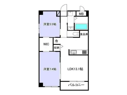 サザン近見(2LDK/3階)の間取り写真