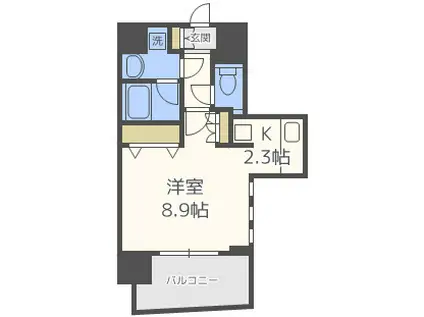 セイワパレス京町堀(1K/13階)の間取り写真