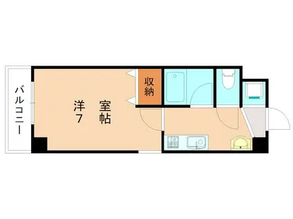 吉野町ワンルームマンション(1K/2階)の間取り写真