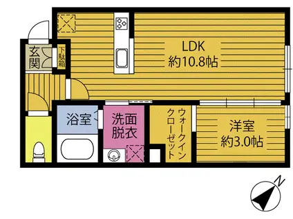 GRASSE(1LDK/1階)の間取り写真