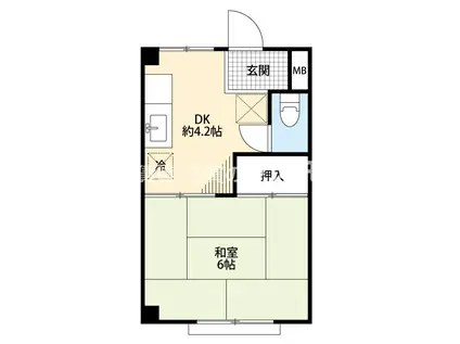 酒井ハイツ(1DK/2階)の間取り写真