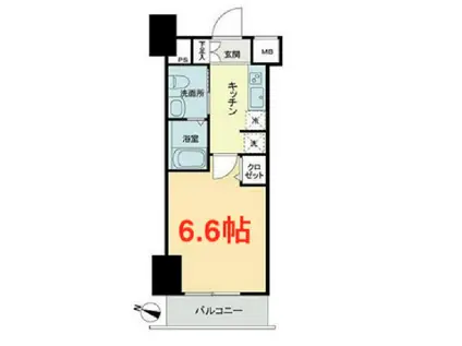 GROWS NISHI YOKOHAMAII(1K/4階)の間取り写真