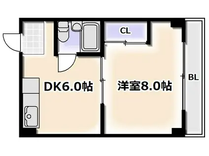 ラ・フォーレ苅田(1DK/3階)の間取り写真