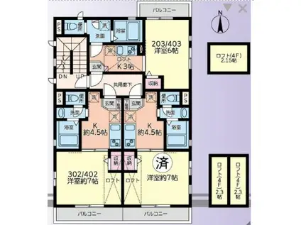 ロイヤルマキシム木場(1K/4階)の間取り写真