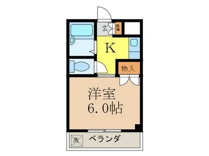 フェニックス水尾(1K/2階)の間取り写真