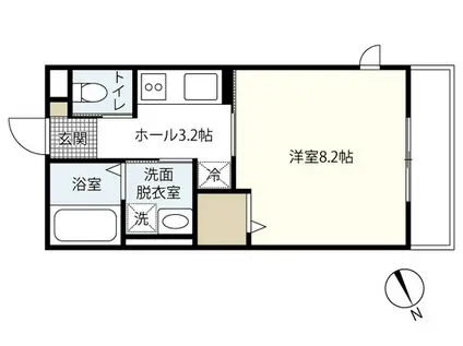 ディアコートM(1K/2階)の間取り写真