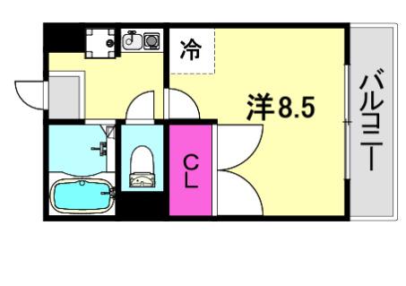 レオパレスツツミ28(1K/2階)の間取り写真