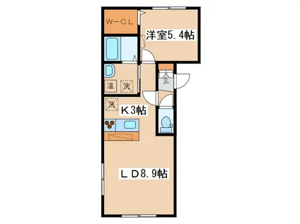 レーベンオーク(1LDK/1階)の間取り写真