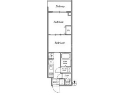 リテラス蒲田(2K/9階)の間取り写真