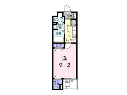 白子リバーハイツ(1K/4階)の間取り写真