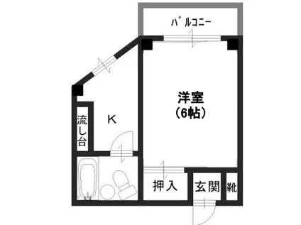 ハイツ豊新(1K/4階)の間取り写真