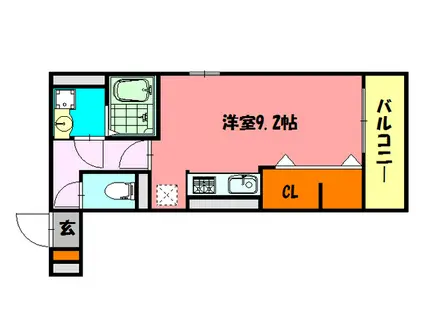 シャルマン ヴィオラ(ワンルーム/3階)の間取り写真