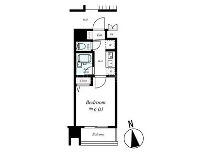 プレール大森イースト(1K/4階)の間取り写真