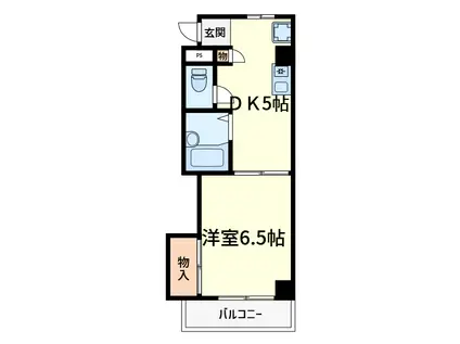 ラルゴカーサ(1DK/2階)の間取り写真