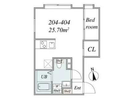 THE TRIAS ITABASHI(1DK/2階)の間取り写真