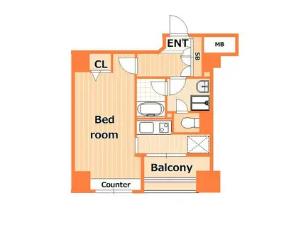A K レジデンス(1K/6階)の間取り写真