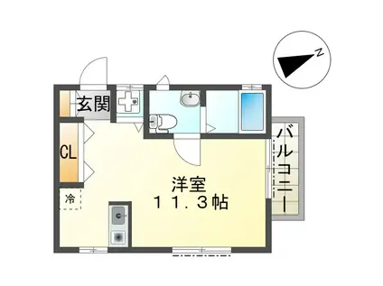 アットホームかわせみ2(ワンルーム/1階)の間取り写真