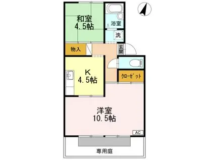 プレジール小崎(2K/2階)の間取り写真