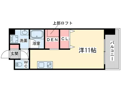 アローフィールズ壱番館(ワンルーム/10階)の間取り写真