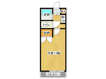 ヴァンテ竜ヶ崎(1K/1階)の間取り写真