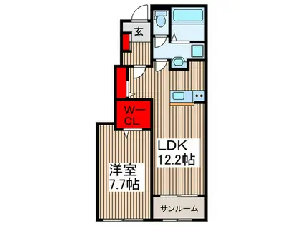 メゾン プリマヴェラ(1LDK/1階)の間取り写真