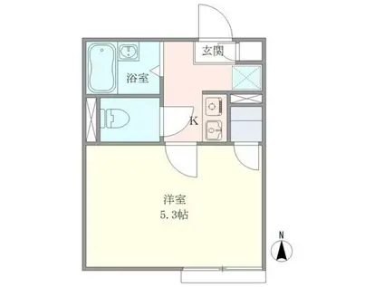 フェリーチェ祖師ヶ谷大蔵(1K/2階)の間取り写真