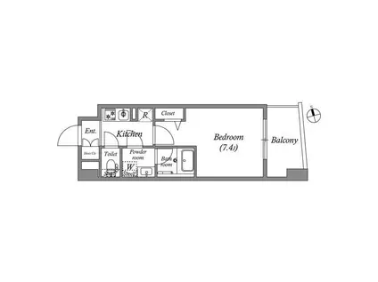 GRAN PASEO町屋(1K/2階)の間取り写真