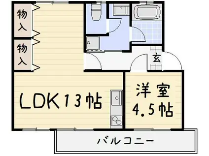 祥和ハイツ(1LDK/3階)の間取り写真
