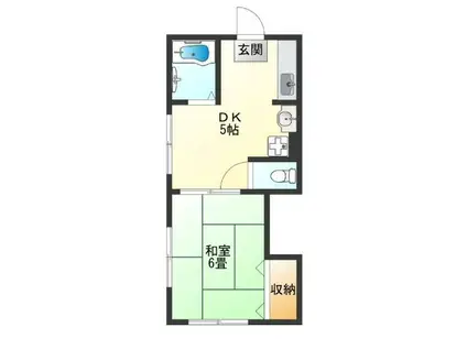 朝岡マンション(1DK/2階)の間取り写真