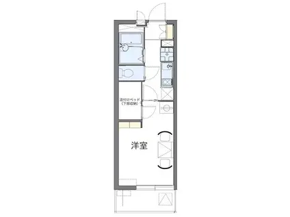 レインボーステイツ(1K/1階)の間取り写真