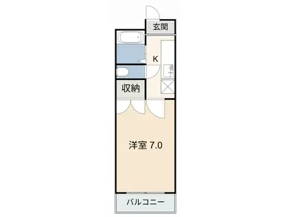 レークハヤI(1K/2階)の間取り写真