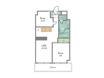 シティハウス・ノヴァ(2LDK/12階)の間取り写真