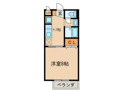 サープラスワンはるる(1K/1階)の間取り写真