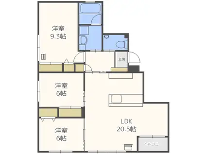 グランディア(3LDK/2階)の間取り写真